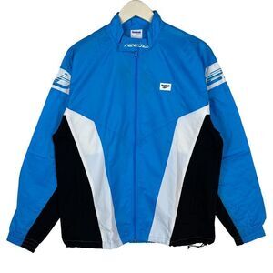 New Reebok Classic Men US M Blue Windbreaker Track Jacket Zip Up Long Sleeve